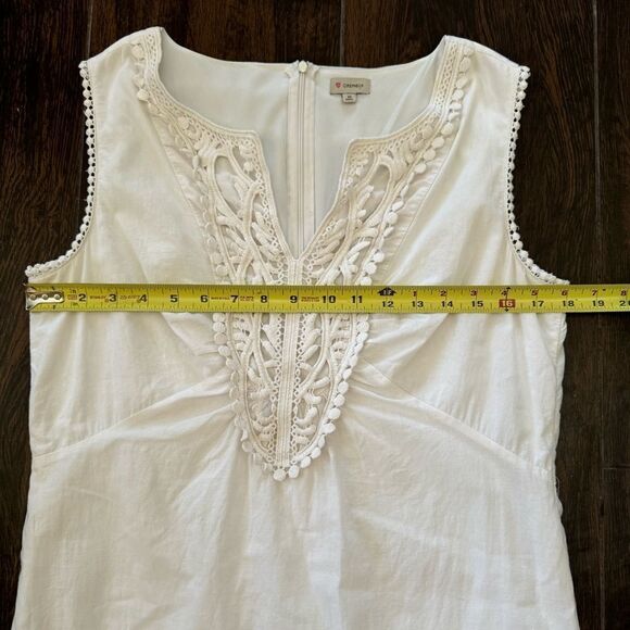 Cremieux White cotton crocheted lace detailing Dress EUC - Picture 10 of 13